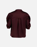 NEO NOIR Bluse Roella Heavy Sateen - Burgundy