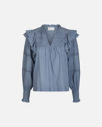 NEO NOIR Bluse Mauri S Voile - Smoke Blue