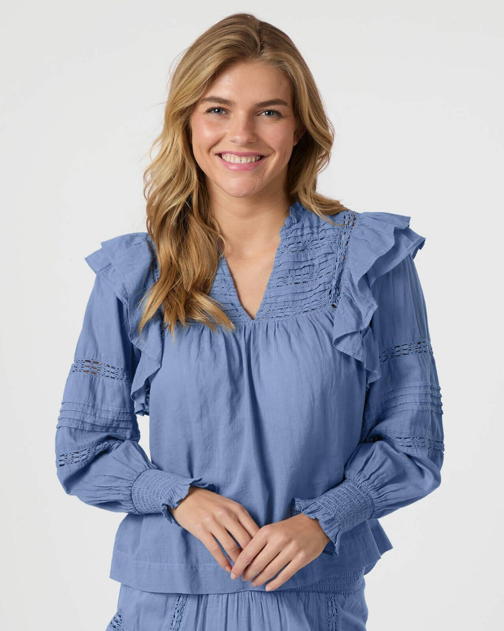 NEO NOIR Bluse Mauri S Voile - Smoke Blue