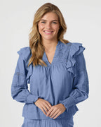 NEO NOIR Bluse Mauri S Voile - Smoke Blue