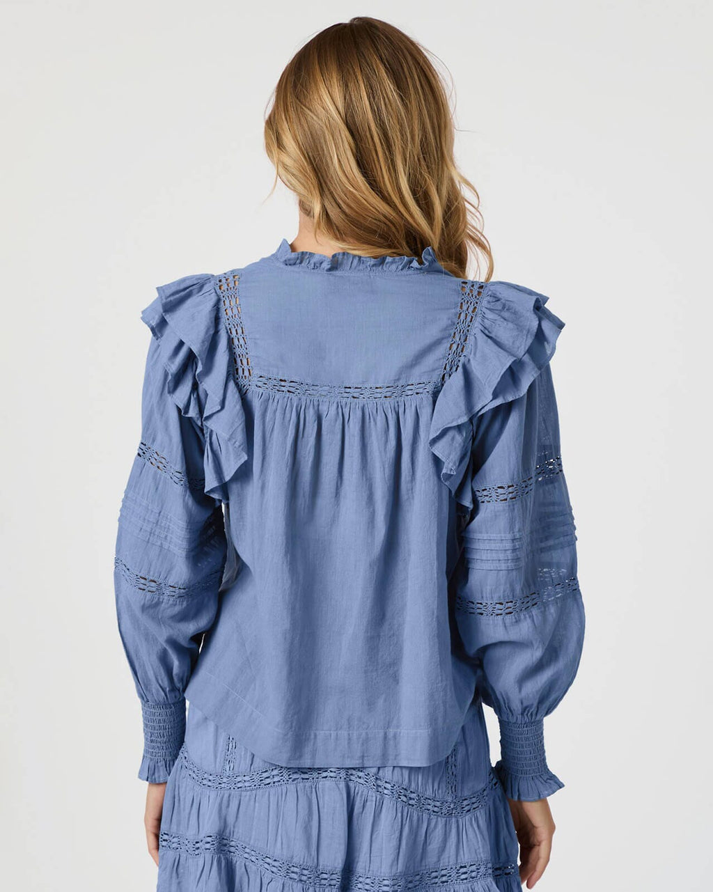 NEO NOIR Bluse Mauri S Voile - Smoke Blue