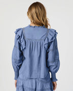 NEO NOIR Bluse Mauri S Voile - Smoke Blue