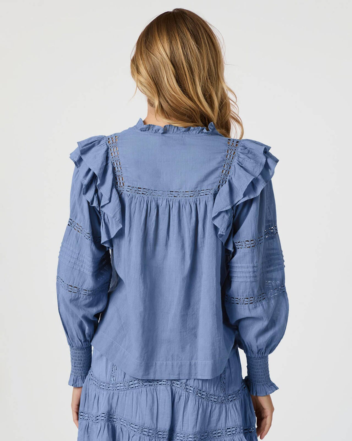 NEO NOIR Bluse Mauri S Voile - Smoke Blue