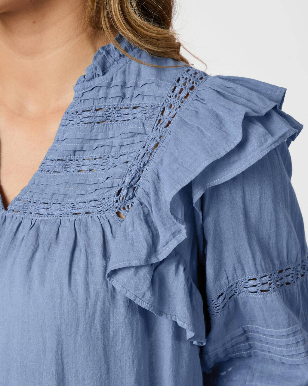 NEO NOIR Bluse Mauri S Voile - Smoke Blue