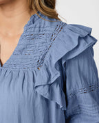 NEO NOIR Bluse Mauri S Voile - Smoke Blue