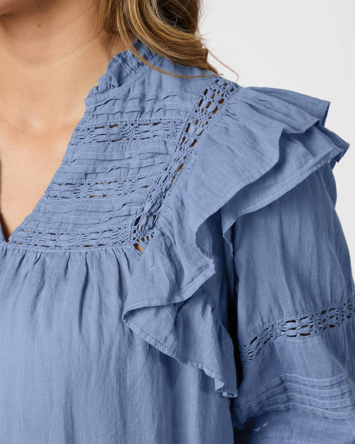 NEO NOIR Bluse Mauri S Voile - Smoke Blue