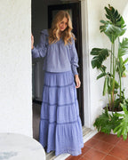 NEO NOIR Bluse Mauri S Voile - Smoke Blue