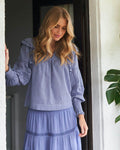 NEO NOIR Bluse Mauri S Voile - Smoke Blue