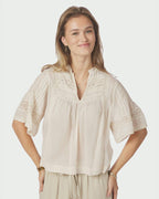 NEO NOIR Bluse Siama S Voile - Ivory