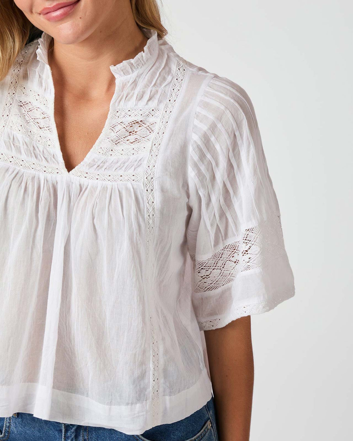 NEO NOIR Bluse Siama S Voile - White