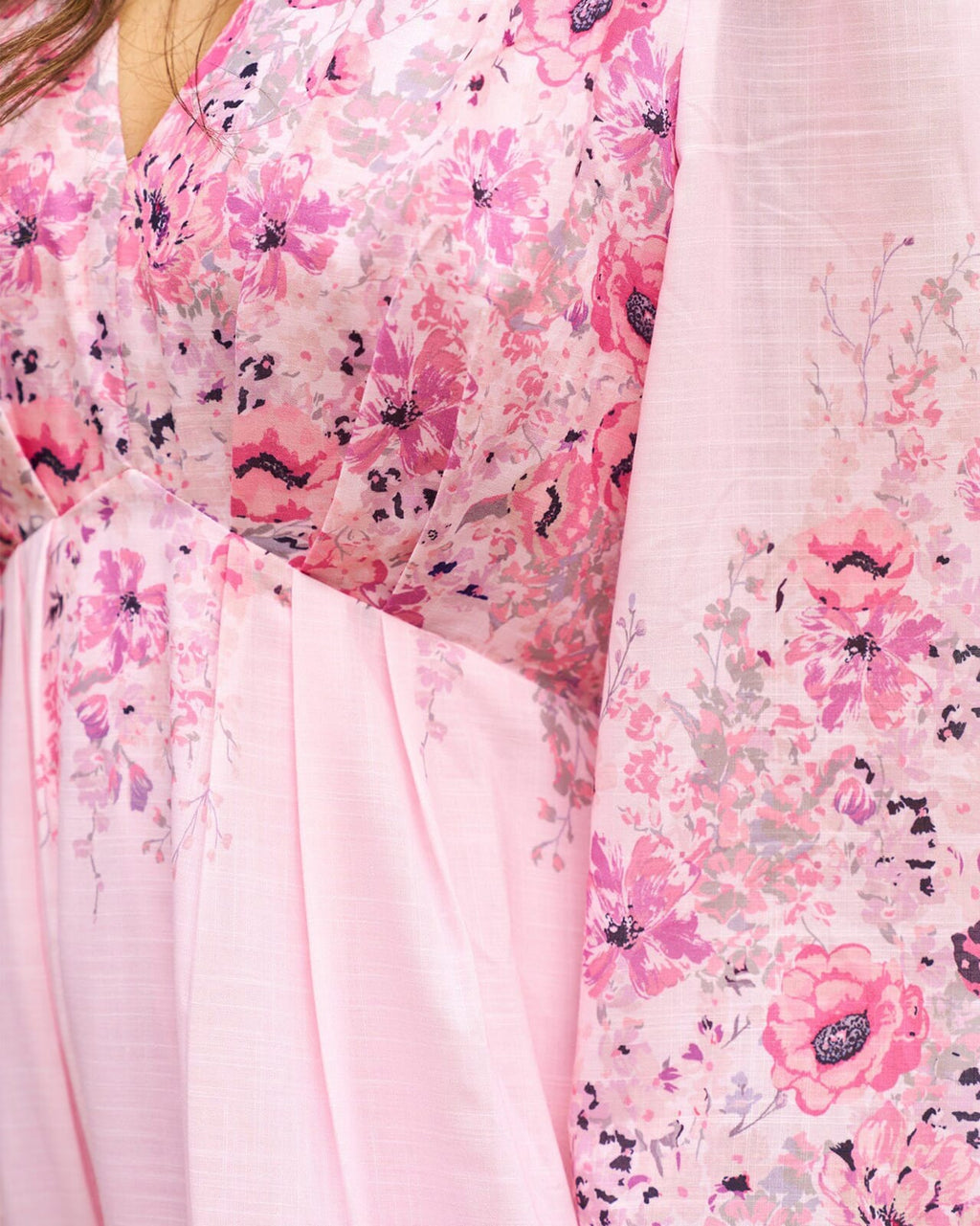 NEO NOIR Maxikjole Silfi Flower Print - Dusty Rose