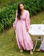 NEO NOIR Maxikjole Silfi Flower Print - Dusty Rose