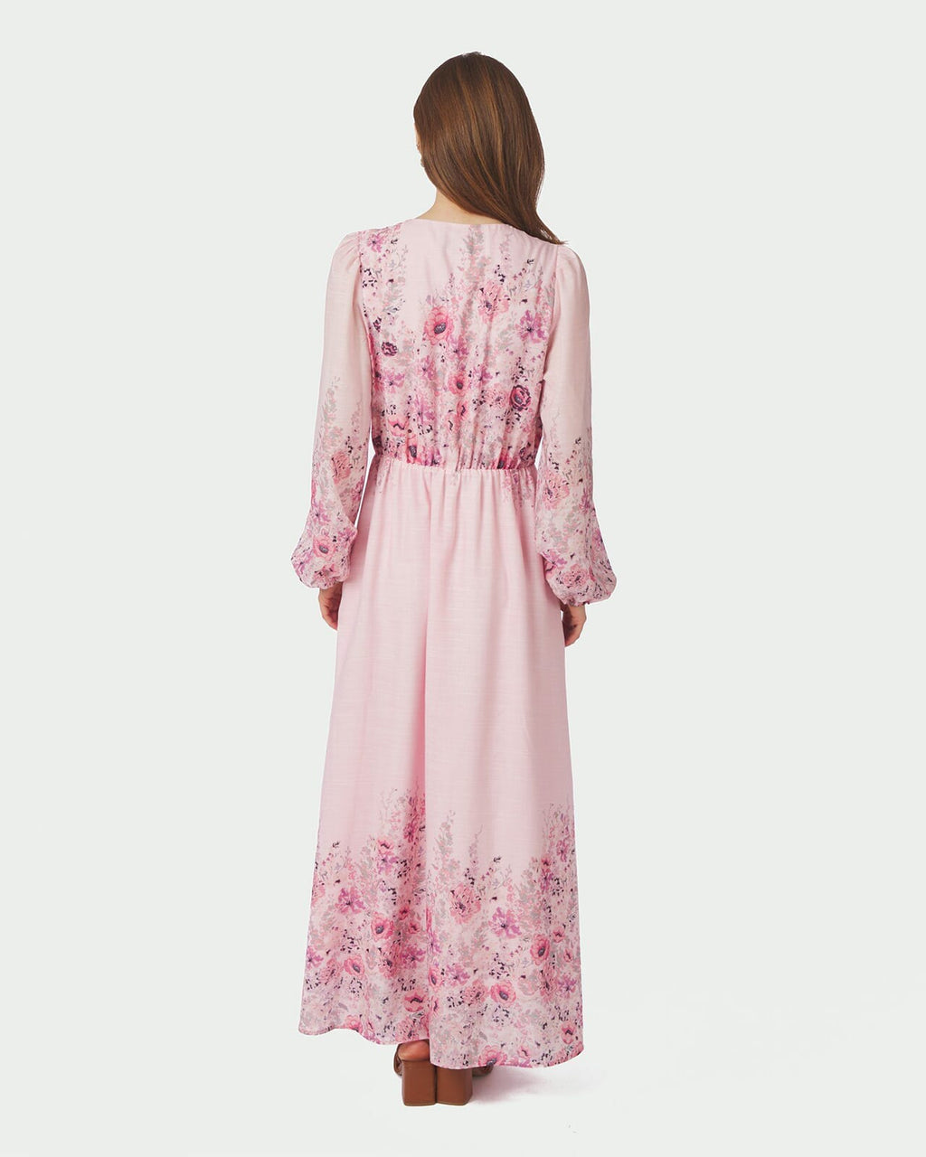 NEO NOIR Maxikjole Silfi Flower Print - Dusty Rose