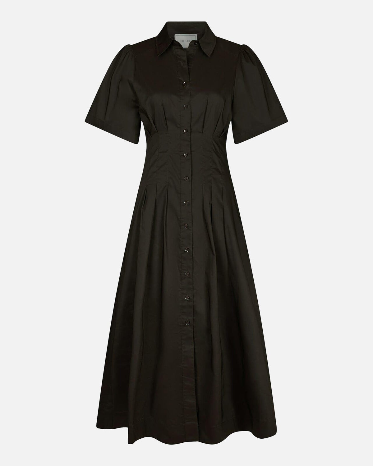 NEO NOIR Midikjole Baia Poplin - Chocolate Brown