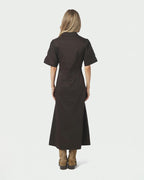 NEO NOIR Midikjole Baia Poplin - Chocolate Brown
