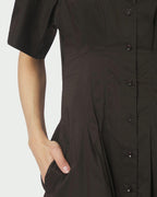 NEO NOIR Midikjole Baia Poplin - Chocolate Brown