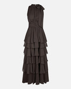 NEO NOIR Maaxikjole Marli Solid Chiffon - Dusty Brown