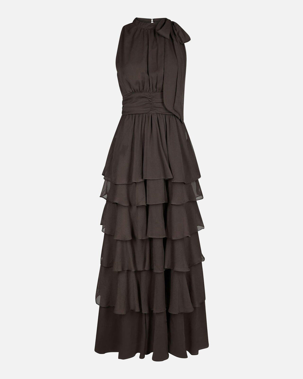 NEO NOIR Maaxikjole Marli Solid Chiffon - Dusty Brown
