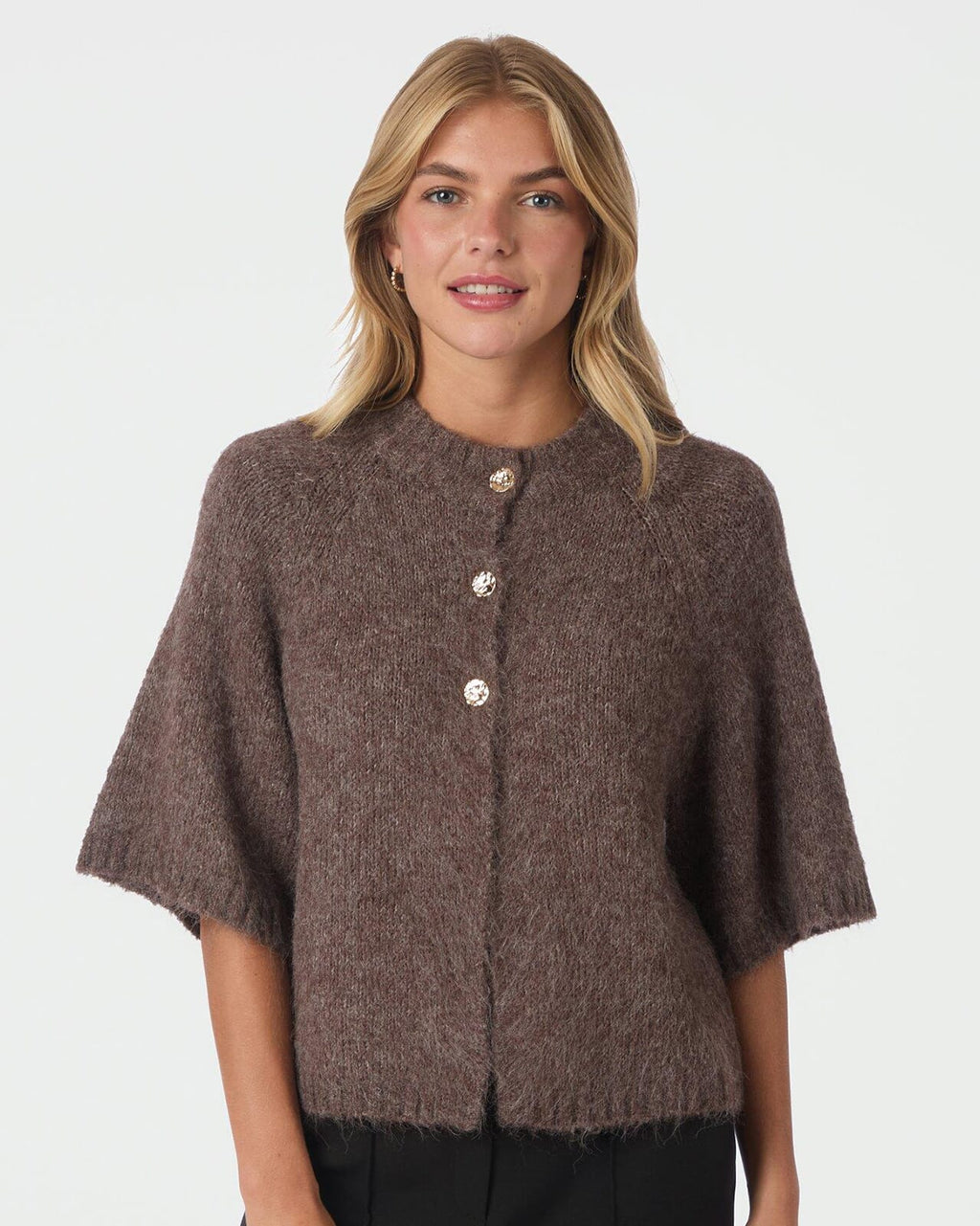NEO NOIR Cardigan Benuta Fluffy Knit - Light Brown