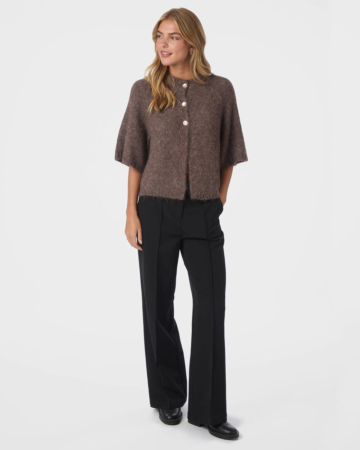 NEO NOIR Cardigan Benuta Fluffy Knit - Light Brown