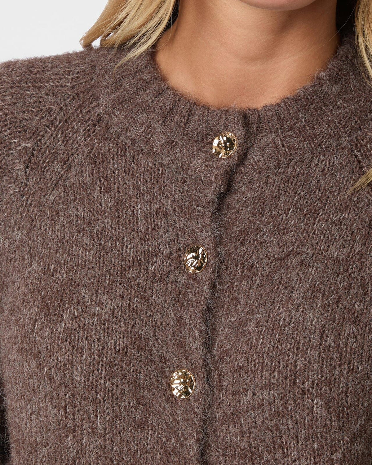 NEO NOIR Cardigan Benuta Fluffy Knit - Light Brown
