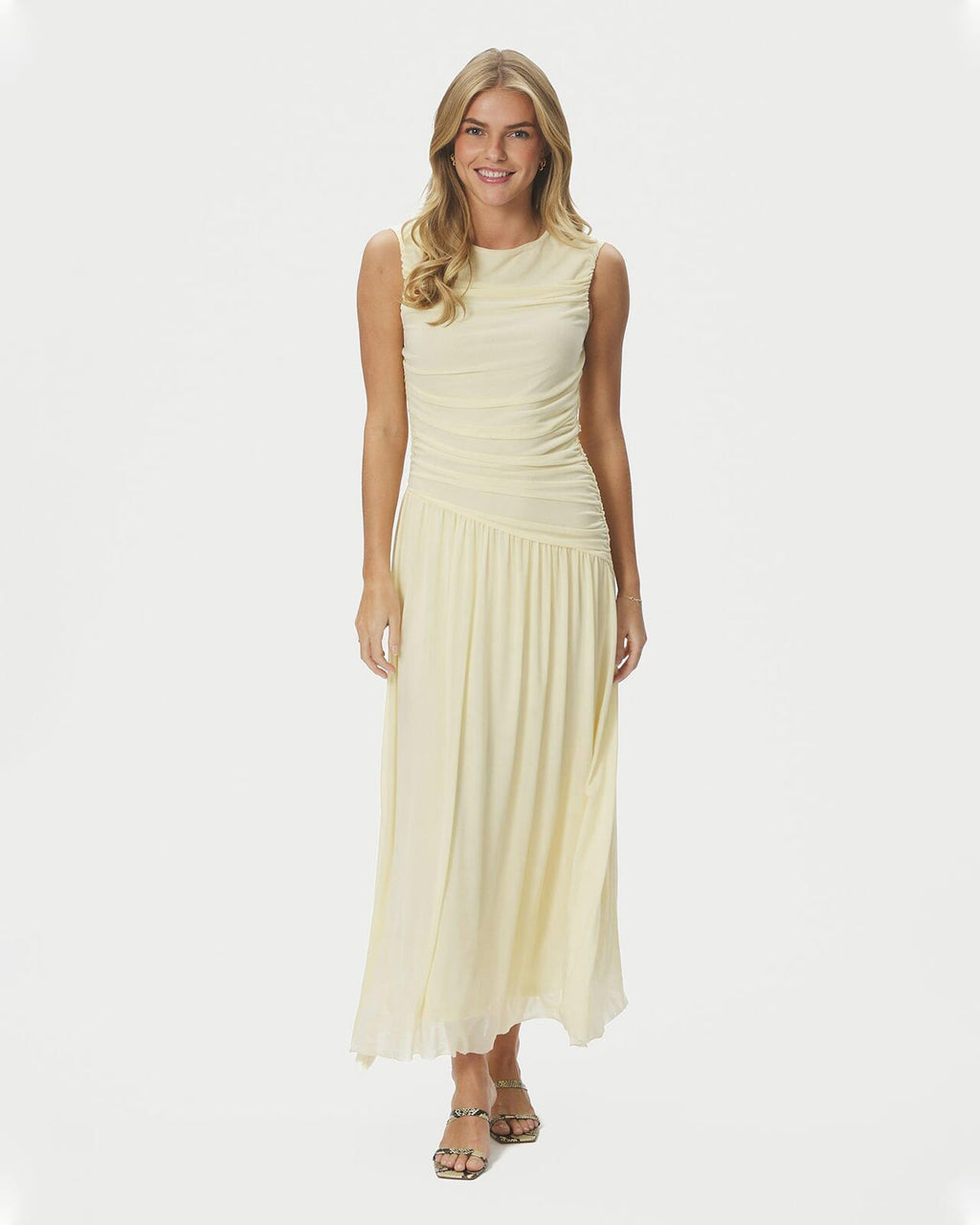 NEO NOIR Maxikjole Cludine Mesh - Light Yellow
