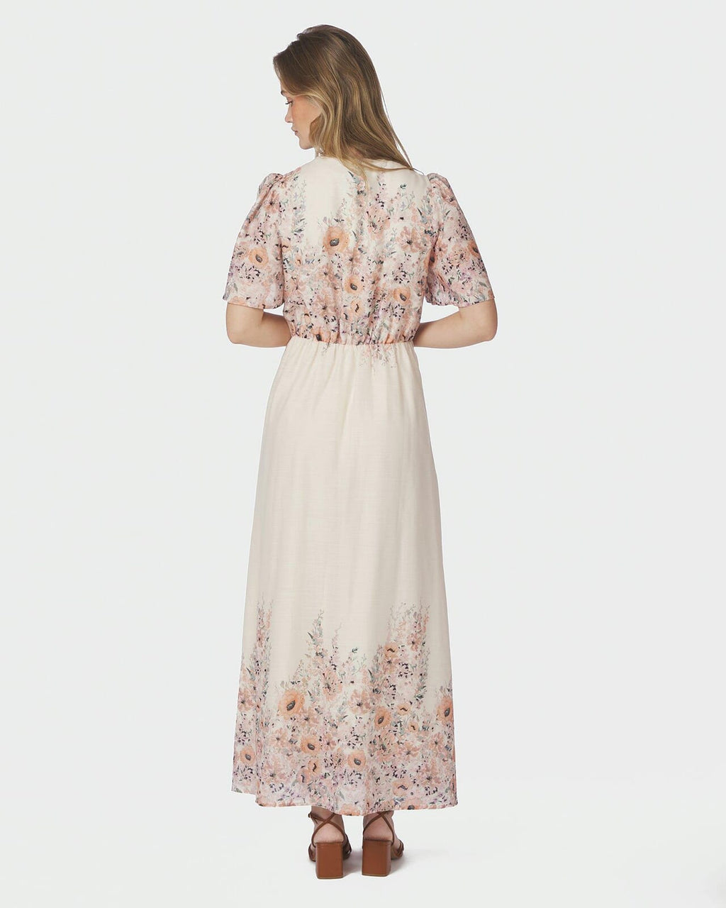NEO NOIR Maxikjole Serna Flower Print - Burned Powder