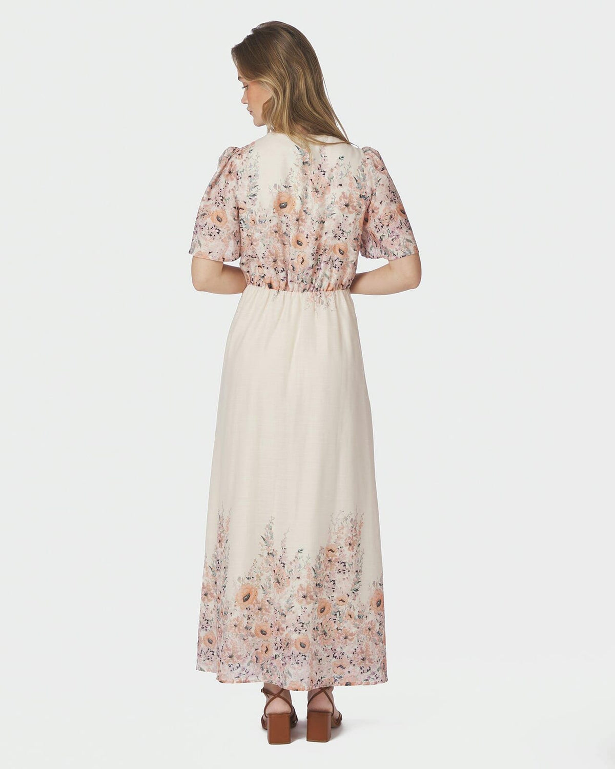 NEO NOIR Maxikjole Serna Flower Print - Burned Powder