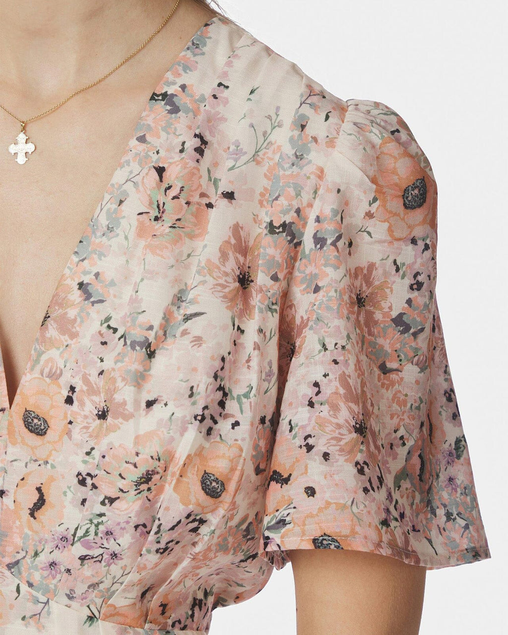 NEO NOIR Maxikjole Serna Flower Print - Burned Powder