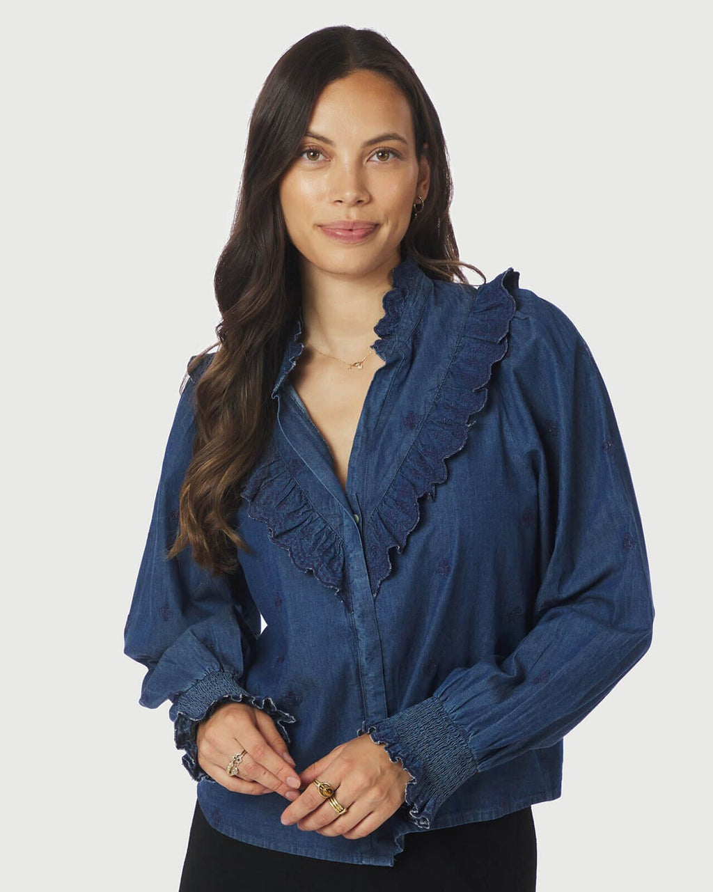 NEO NOIR Bluse Degas Denim - Blue