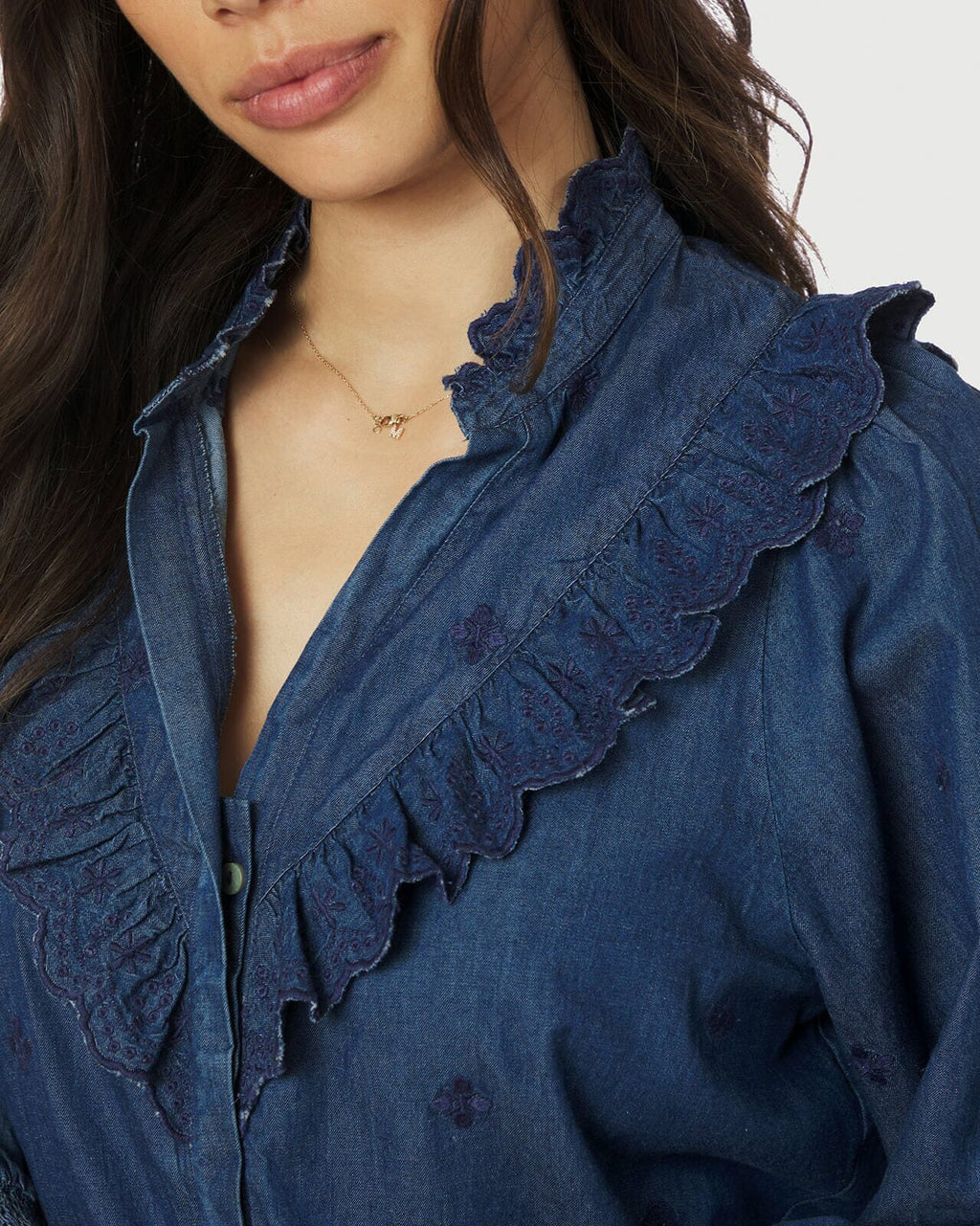 NEO NOIR Bluse Degas Denim - Blue