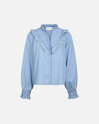 NEO NOIR Bluse Degas Denim Blouse - Light Blue