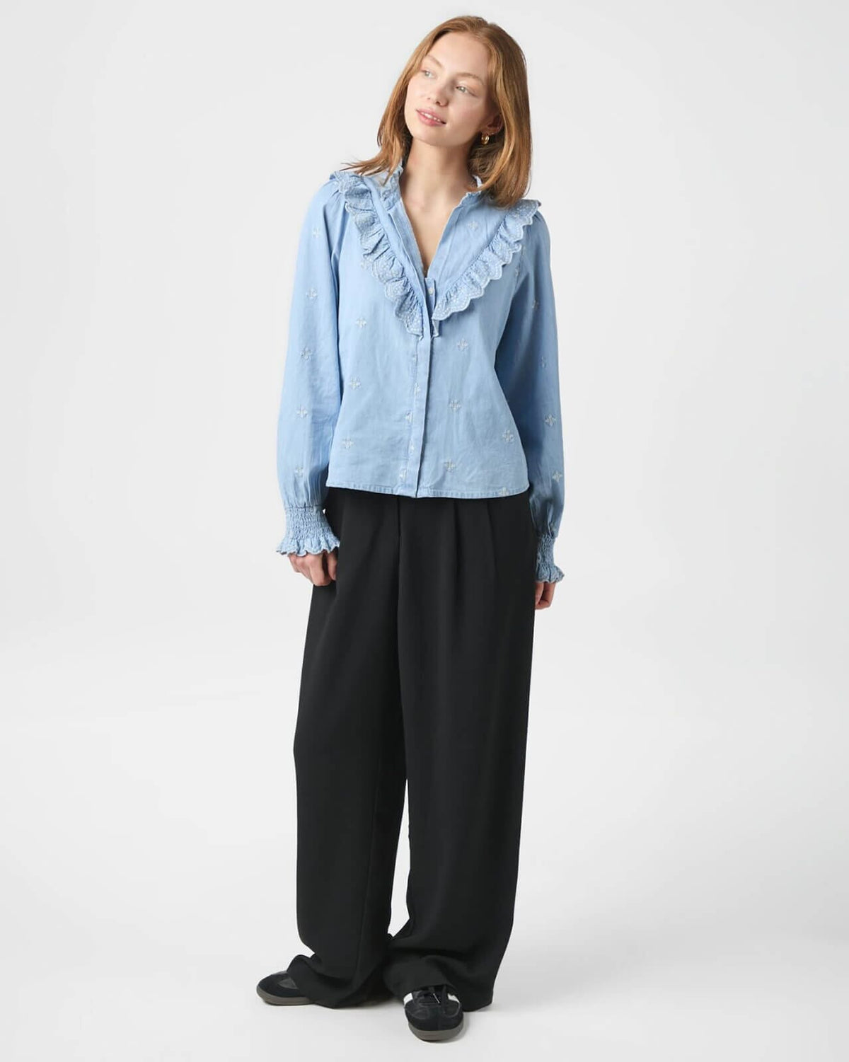 NEO NOIR Bluse Degas Denim Blouse - Light Blue