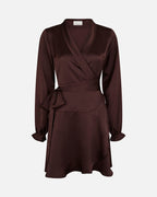NEO NOIR Omslagskjole Colbie Heavy Sateen - Burgundy