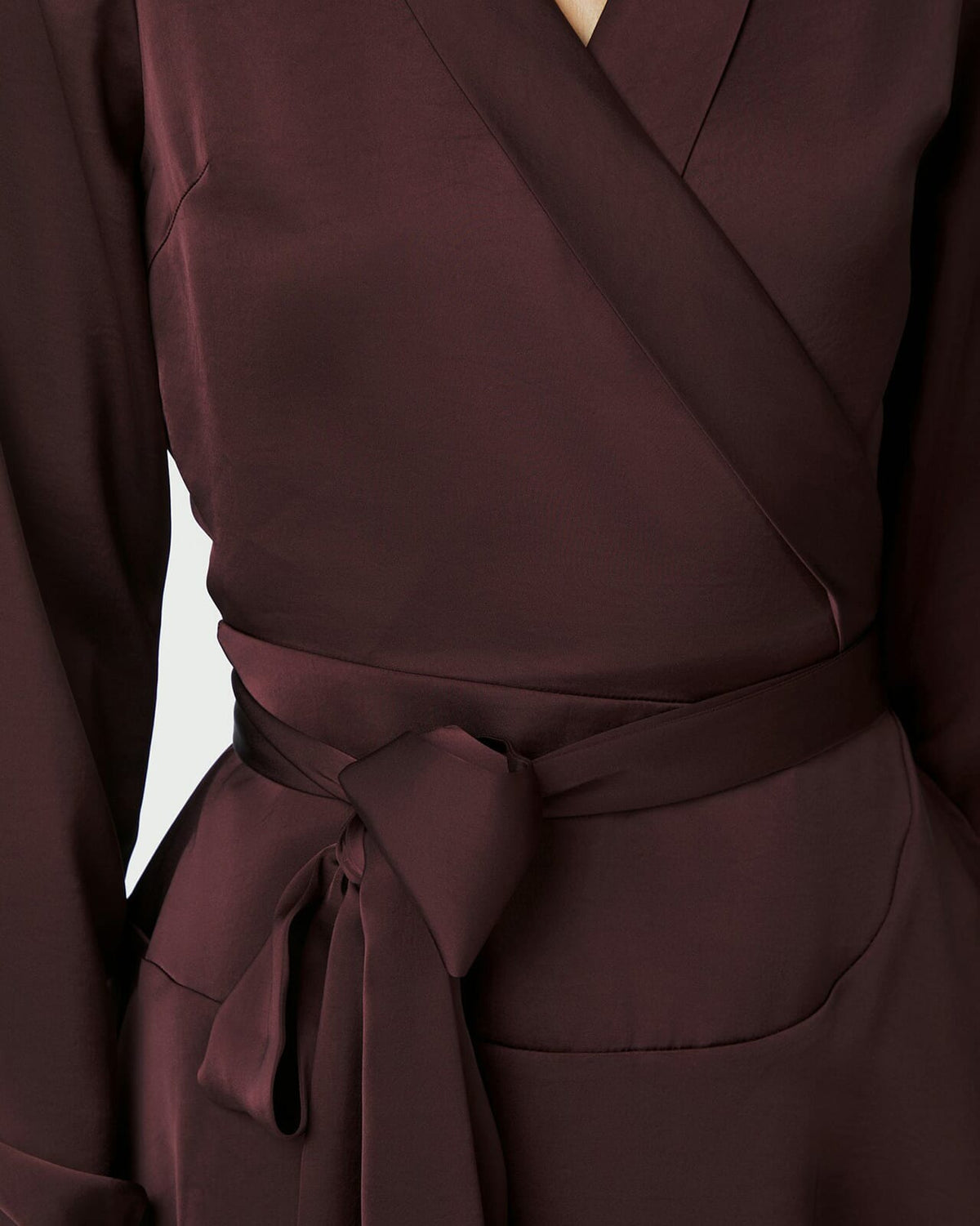 NEO NOIR Omslagskjole Colbie Heavy Sateen - Burgundy
