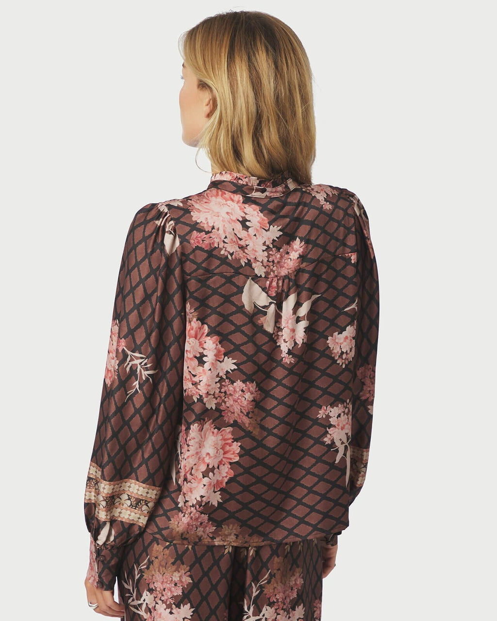 NEO NOIR Bluse Massima Botanical Border - Black