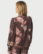 NEO NOIR Bluse Massima Botanical Border - Black