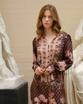 NEO NOIR Bluse Massima Botanical Border - Black