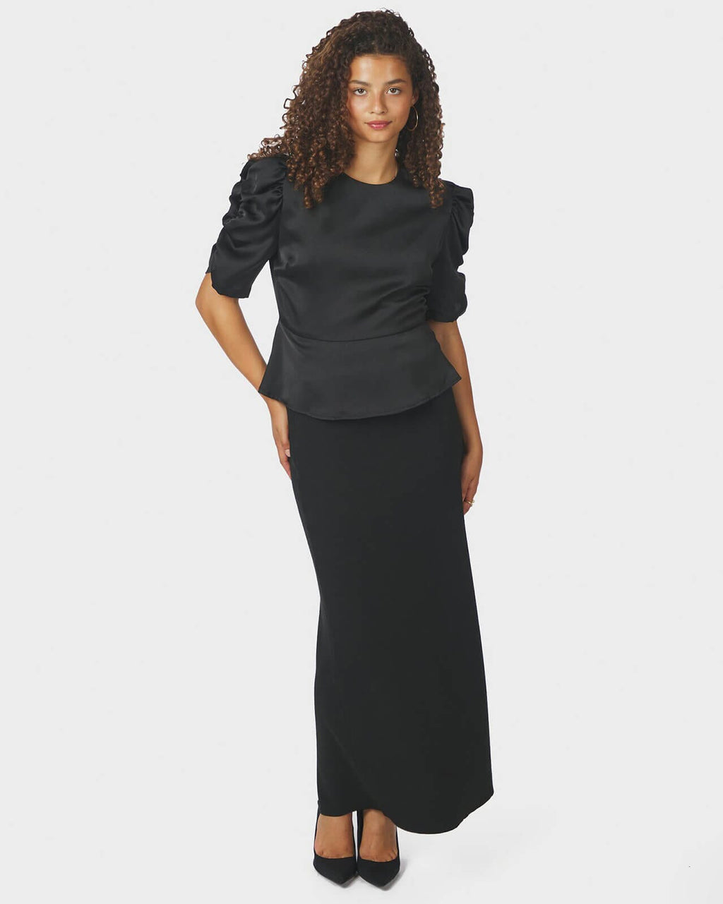 NEO NOIR Topp Benua Heavy Sateen - Black