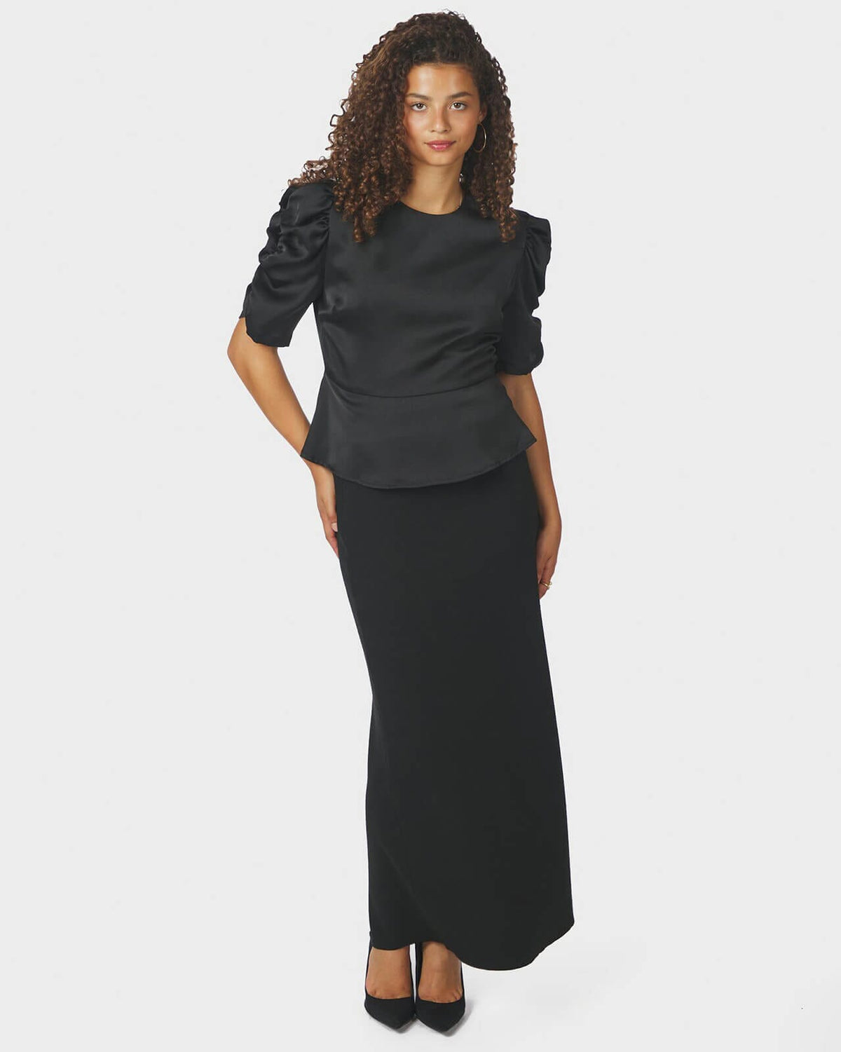 NEO NOIR Topp Benua Heavy Sateen - Black