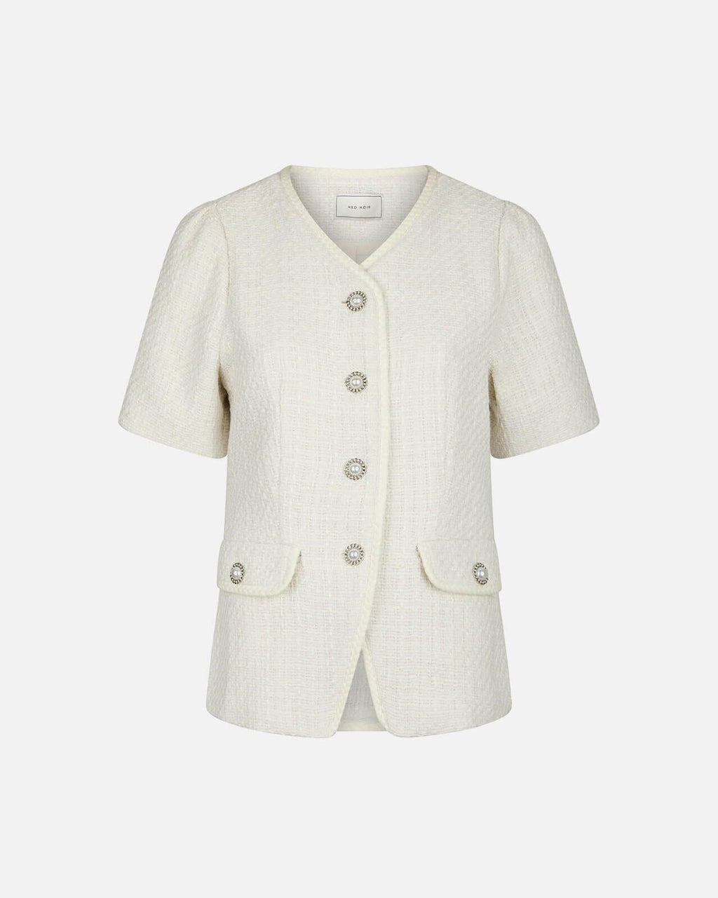 NEO NOIR Topp Faina Boucle - Offwhite