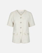 NEO NOIR Topp Faina Boucle - Offwhite