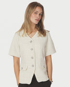 NEO NOIR Topp Faina Boucle - Offwhite