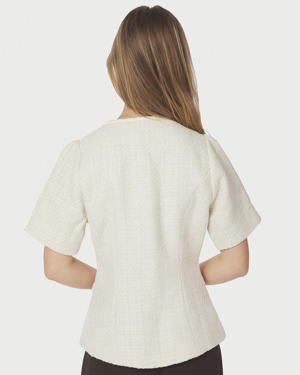 NEO NOIR Topp Faina Boucle - Offwhite