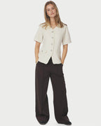 NEO NOIR Topp Faina Boucle - Offwhite
