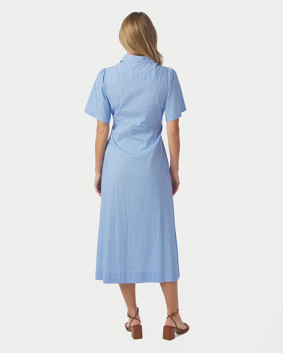 NEO NOIR Skjortekjole Baia Stripe Poplin - Light Blue