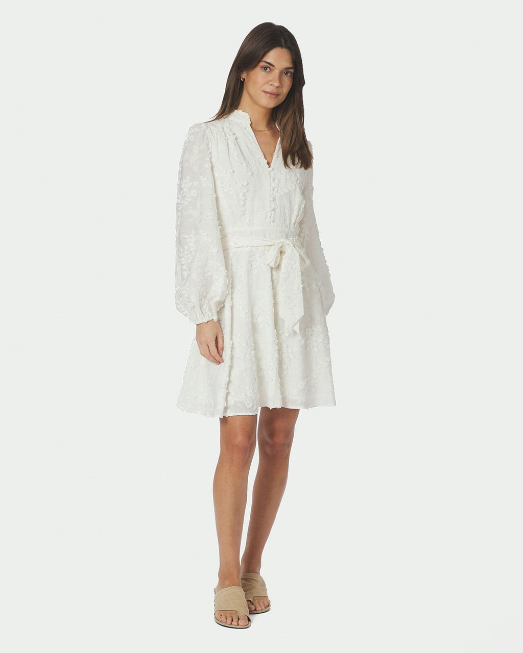 NEO NOIR Kjole Monnie Embroidery - White