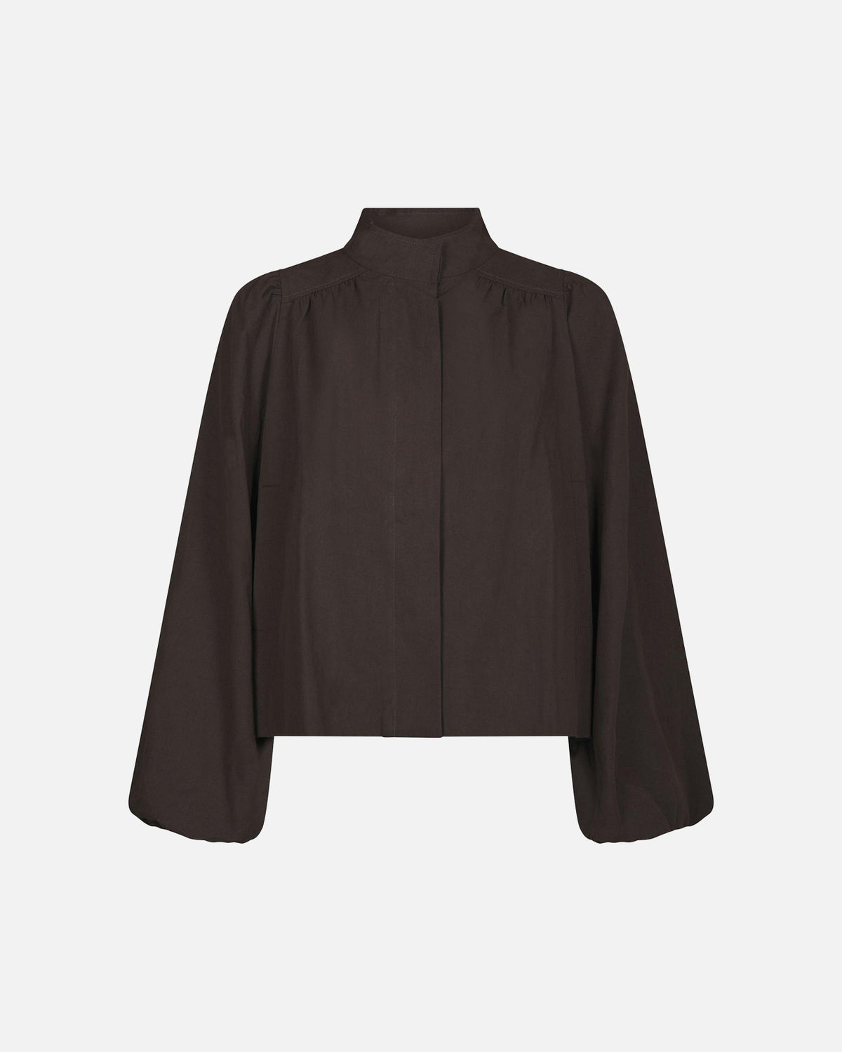 NEO NOIR Jakke Tirsa Twill - Dark Brown