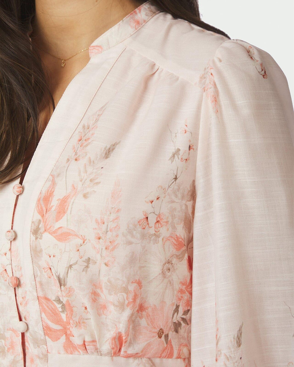 NEO NOIR Midikjole Stellar Blooming - Misty Rose