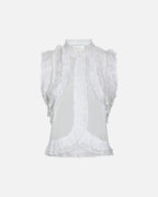 NEO NOIR Topp Celia Ruffle - White